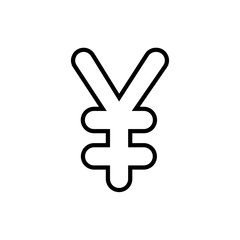 Yen sign icon. JPY currency symbol. Flat Vector illustration