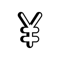 yen sign on white background