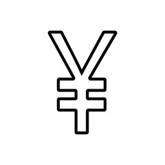 Yen sign icon. JPY currency symbol. Flat Vector illustration