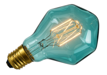 Isolated illuminated filament lamp, vintage lightbulb style, electric lighting element