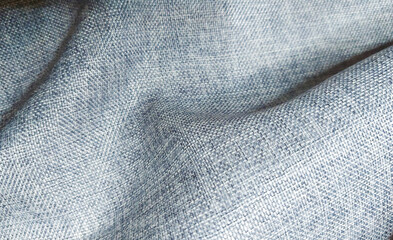 Fototapeta premium Blue and Gray Woven Linen Fabric Texture Background