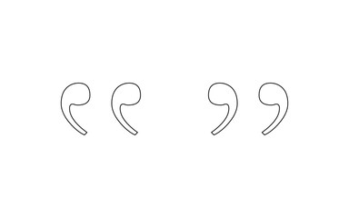 Fototapeta premium Hand Drawn double quotation marks in outline illutration