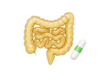 Isolated intestinal tract with capsule medicine for health, gut, and immune care