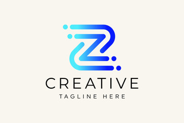 Letter Z Tech Logo Design Vector Template