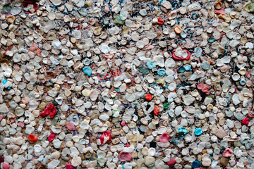 chewing gums forming a colorful urban mosaic