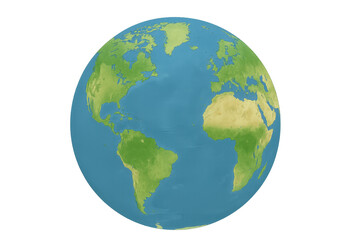 Naklejka premium Blue planet earth globe showing continents and ocean