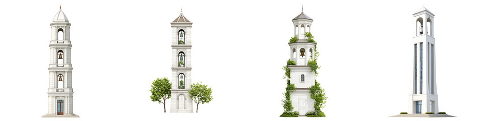 Obraz premium Church Bell Towers: Collection of Architectural Styles