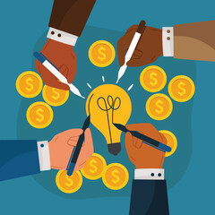 personal finances,Investing Plans set concept,Save Investment. Strategy and return on investment