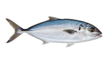 Isolated pompano fish jack crevalle on white background photography for seafood and fishing industry use on transparent background