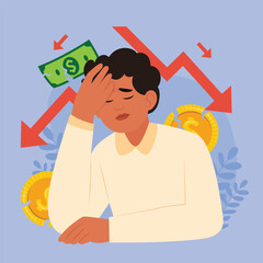 businessman studies a marketing plan on a profit chart.