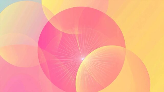 Video Abstract design featuring colorful circles on a bright background - Powered by Adobe