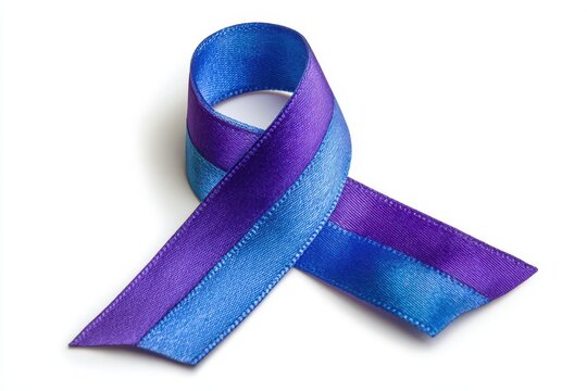 Arthritis Ribbon Awareness. Blue and Purple Ribbon for RA Rheumatoid Arthritis Disease