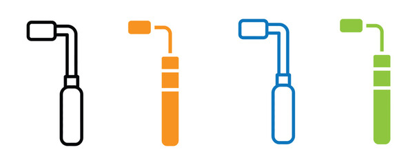 Fototapeta premium Modern dental instruments collection featuring a variety of dental tools and equipment in different color styles for professional dental care and hygiene concepts
