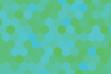 Abstract Geometric Background Pattern with Hexagons in Shades of Green and Blue for Modern Design Projects