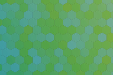 Fototapeta premium Abstract Green and Blue Hexagon Pattern for Modern Backgrounds or Digital Wallpaper with a Geometric Design
