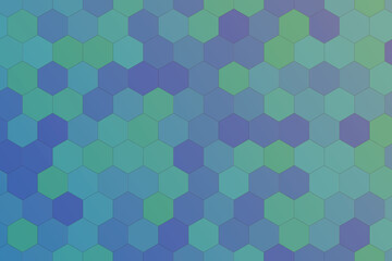 Abstract Hexagon Pattern Background in Shades of Blue Green and Purple for Modern Design