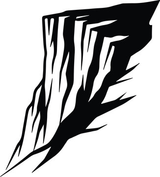 Vector Rock cliff face jagged edge abstract graphic silhouette Illustrator