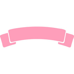 Decorative Pink Ribbon Banner with Transparent Background for Text Overlay and Design Elements