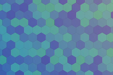 Abstract Hexagonal Background with Blue Green and Purple Gradient Mosaic for Modern Designs and Digital Applications