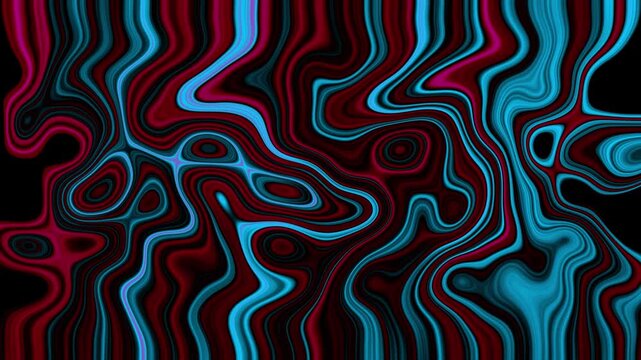 Soothing Red Blue Abstract Flow &ndash; Relaxing Fluid Circles Motion Background for Meditation Videos or Wallpapers