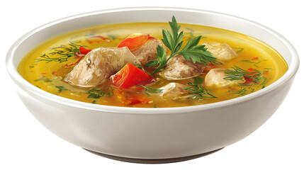 chicken soup with vegetable isolated on transparent background Remove png, 