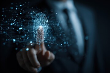 Advanced Security Biometric Fingerprint Verification System High Tech Scanning Technology Digital Identity Access Solution Innovative Authentication Cybersecurity Measures Data Protection