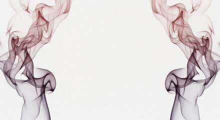 Abstract symmetrical smoke pattern on white background