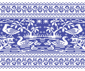 Natural and animal patterns in geometric shapes, seamless horizontal design for fabric, clothing, background, decoration, wallpaper.