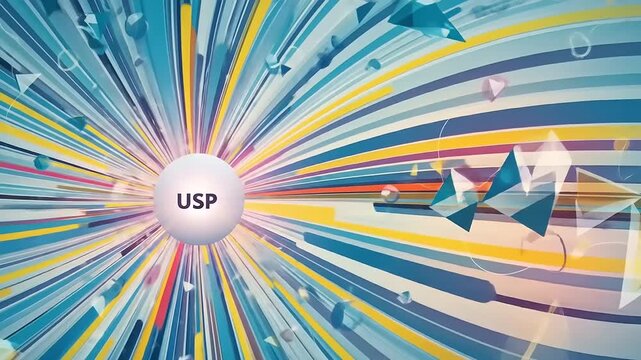 USP Concept Visualization - Abstract Data Flow and Unique Selling Proposition.
