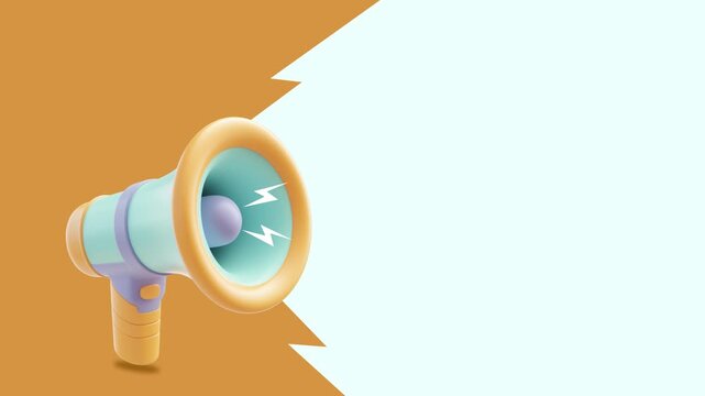 3D Megaphone animation promotion banner 4K