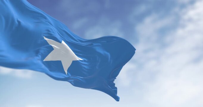 Somalia national flag waving in the wind