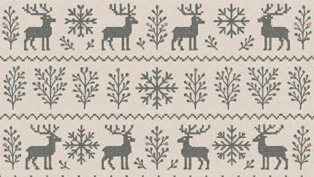 Festive Nordic winter pattern desktop wallpaper