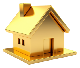 PNG Simple house icon architecture building gold.