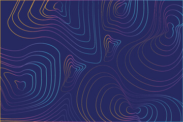 Vibrant gradient topographic lines on a dark background creating a modern abstract digital art pattern