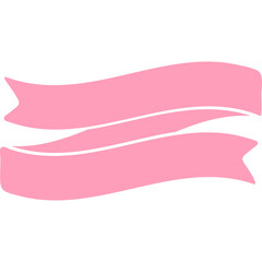 Elegant Pink Ribbon Banner With Transparent Background for Decorative Use