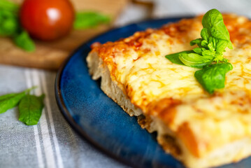 Classic Thick Crust Sicilian Pizza Ready to Eat.