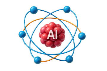 Artificial intelligence core processing advanced digital data, concept of futuristic machine learning and quantum computing technology