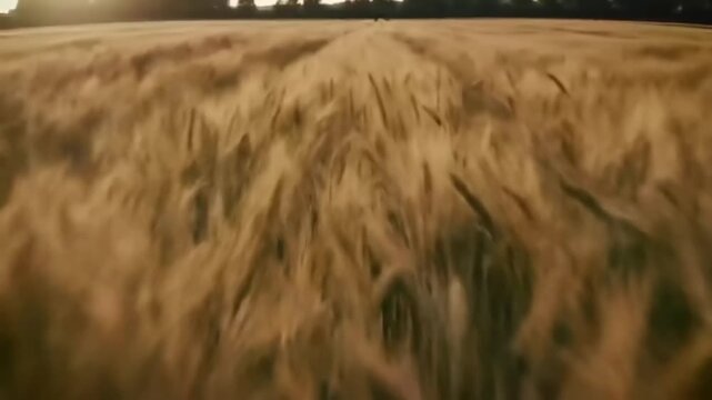 Golden wheat field swaying in sunlight natures texture and movement