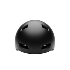 Fototapeta premium Matte black bike helmet isolated on transparent background, providing safety and style
