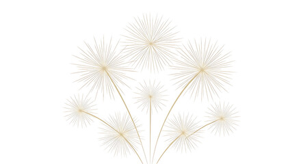 Obraz premium Abstract golden dandelion seed heads isolated on transparent background