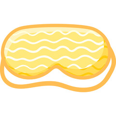 A Yellow Sleeping Mask With A Wavy Pattern And An Orange Strap Isolated On A Transparent Background Perfect For Sleep And Relaxation