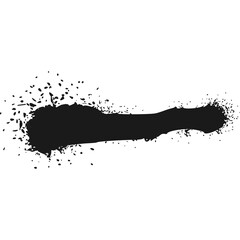 Abstract Black Spray Paint Splatter Shape On White Background With Transparent Overlay For Design Elements