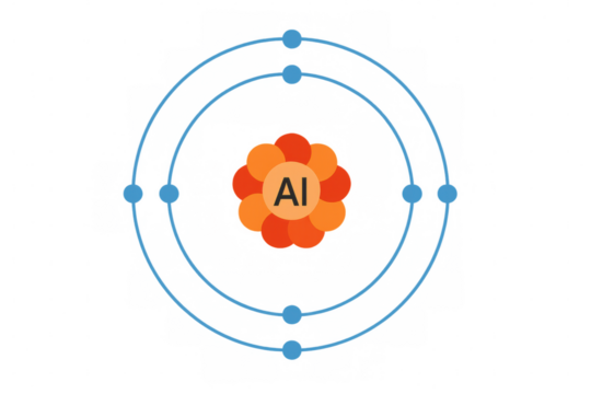 Aluminum atom bohr model illustration showing electrons orbiting nucleus al symbol transparent background