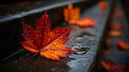 Rain-Kissed Maple Stones