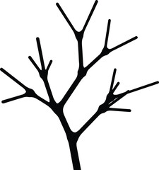 Fototapeta premium Silhouette bare tree branches simple minimalist design vector illustration
