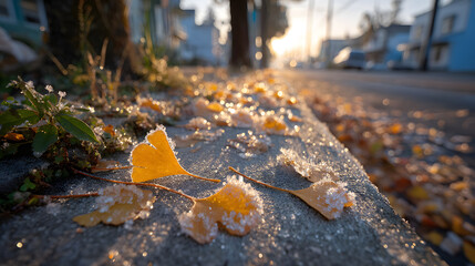 First Frost on Ginkgo Path