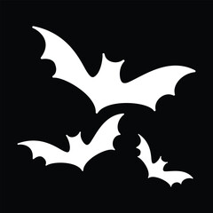 Flying bats silhouette Halloween vector