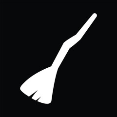 Witch broom silhouette Halloween vector