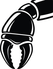 Silhouette crab claw detailed black graphic design vector illustration