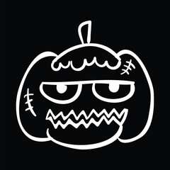 Zombie pumpkin Halloween vector icon